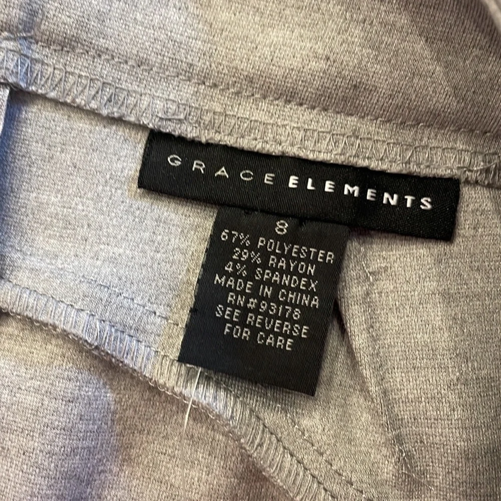 Grace Elements PONTE stretch straight skirt mist grey Heather color zip button 8